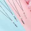 Natural & Synthetic Mixed Stone Faceted Cube & Rice Natural Pearl Beaded Pendant 304 Stainless Steel Cable Chain Twisted Chain Necklaces NJEW-JN05846-1