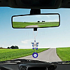 Blue Evil Eye with Butterfly Car Hanging Decoration Ornament HJEW-WH0043-34-5