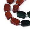 Natural Fuchsite & Red Jasper & Rainbow Moonstone Beads Strands G-T144-14B-01-3