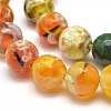 Dyed Natural Agate Faceted Round Beads Strands G-E268-09-2