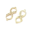Brass Micro Pave Cubic Zirconia Heart Infinity Connector Charms KK-P350-12G-01-2
