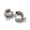 201 Stainless Steel Huggie Hoop Earrings Findings STAS-A167-01R-P-2