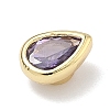 Teardrop Brass Micro Pave Cubic Zirconia Cabochons KK-P345-13G-B03-2