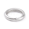Adjustable Brass Micro Pave Cubic Zirconia Cuff Rings RJEW-L098-007-P-4