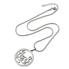 201 Stainless Steel Crystal Rhinestone Ring with Family Pendant Necklaces for Mother's Day Gift NJEW-P327-04P-B-4