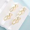 Valentine's Day Heart Natural Quartz Crystal Stud Earrings EJEW-T053-01G-08-1