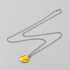Baseball Alloy Yellow Enamel Pendant Cable Chain Necklaces for Women Men NJEW-WH0002-235-2