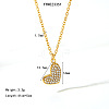 Stainless Steel Rhinestone Heart Pendant Necklaces for Women VM2670-2-2