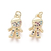 Golden Plated Brass Charms ZIRC-L087-021G-1