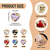 18Pcs 6 Colors Alloy Glass Charms FIND-TA0009-91G-4