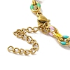 304 Stainless Steel Enamel Colorful Oval Cross Chain Bracelets for Women LS-BJEW-B079-02G-3