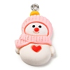 Cartoon Snowman Opaque Resin Pendants RESI-S010-01A-1