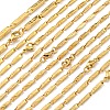 Ion Plating(IP) Golden 201 Stainless Steel Twist Bar Chain Necklaces NJEW-K270-09-1