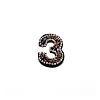 Number Colorful Rhinestone Patches DIY-WH0308-25C-1