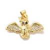 Rack Plating Brass Micro Pave Clear Cubic Zirconia Pendants KK-C047-20A-G-1