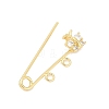 Brass Micro Pave Cubic Zirconia Brooch Findings KK-H203-10G-2