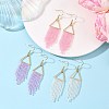 3 Pairs 3 Colors Glass Beaded Dangle Earrings EJEW-MZ00749-1