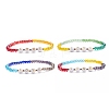 Acrylic Word Love Stretch Bracelet with Glass Beads for Women BJEW-JB08105-1