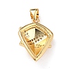 Brass Micro Pave Clear Cubic Zirconia Pendants ZIRC-L100-050G-4