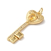 Rack Plating Brass Micro Pave Cubic Zirconia Pendants KK-U022-16C-02-2