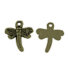 Tibetan Style Dragonfly Alloy Pendants TIBEP-A718-AB-NR-1