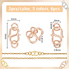 GOMAKERER 6Pcs 3 Colors 925 Sterling Silver S-Hook Clasps FIND-GO0001-44A-2