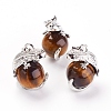 Natural Tiger Eye Pendants G-G713-I04-1