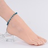 Trendy Wood Beaded Charm Anklets AJEW-AN00116-07-4