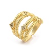 Rack Plating Brass Micro Pave Clear Cubic Zirconia Open Cuff Finger Rings for Women RJEW-M028-103G-4