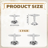1 Pair Brass Cufflinks BUTT-LP0002-05P-2