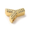 Brass Micro Pave Clear Cubic Zirconia Charms ZIRC-C009-01G-Y-2