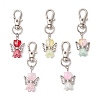 5Pcs 5 Colors Flower Angel Glass Pendant Decorations HJEW-JM02576-1