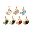 Brass Micro Pave Cubic Zirconia Pendants KK-Q283-025-NR-1