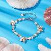 Natural Shell & ABS Plastic Imitation Pearl Beaded Bracelets BJEW-JB10555-2