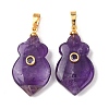 Natural Amethyst Pendants G-P628-05G-04-1