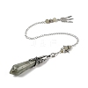 Natural Labradorite Cone Dowsing Pendulum Big Pointed Pendants AJEW-Z041-01B-AS-3