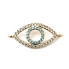 Brass Micro Pave Sky Blue and Clear Cubic Zirconia Connector Charms KK-H529-05B-G02-1