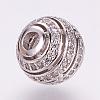 Brass Micro Pave Cubic Zirconia Beads ZIRC-E119-01P-2