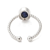 Natural Lapis Lazuli Open Cuff Ring RJEW-M166-04P-H-3