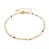 Faceted Round Natural Tourmaline Beaded Anklets AJEW-AN00360-02-1