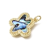 Brass Micro Pave Clear Cubic Zirconia Pendants CU-CBAF50C-08G-2