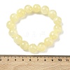 Natural Golden Silk Jade Round Beaded Stretch Bracelets for Women BJEW-F535-01E-5