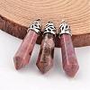 Bullet Natural Rhodochrosite Pointed Pendants G-E332-C05-1