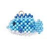 Glass Seed Beaded Fish Pendants PALLOY-MZ01234-02-1