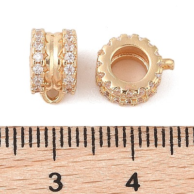 Brass Pave Clear Cubic Zirconia Beads LS-KK-N256-08G-D-1