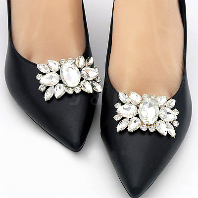 Alloy Glass Detachable Shoe Buckle Clips FIND-WH0423-73RG-01-1