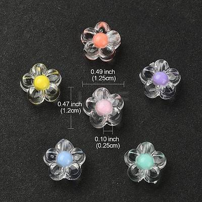 30Pcs 6 Colors Transparent Acrylic Beads TACR-YW0001-95-1