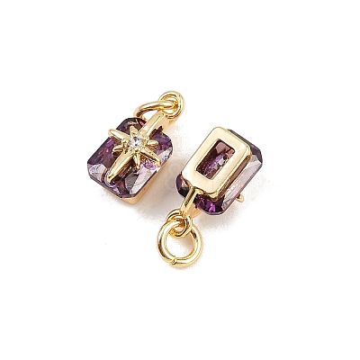 Brass Pave Cubic Zirconia Pendants KK-H078-33G-04-1
