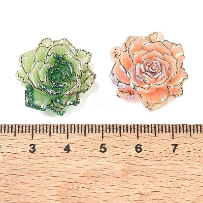 Opaque Resin & Glitter Powder Cabochons RE-CBA240F-02-1
