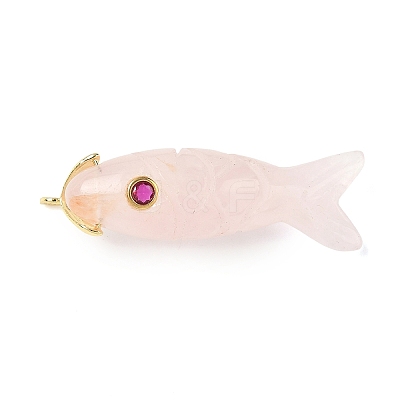 Natural Rose Quartz Carved Pendants G-P599-07G-04-1